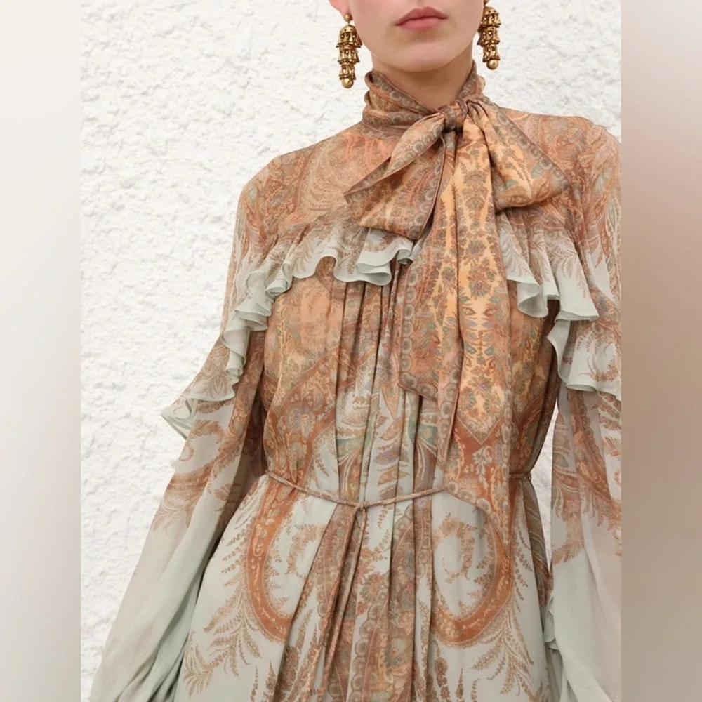 Zimmermann Memento Flutter Midi Dress - Picture 2 of 11